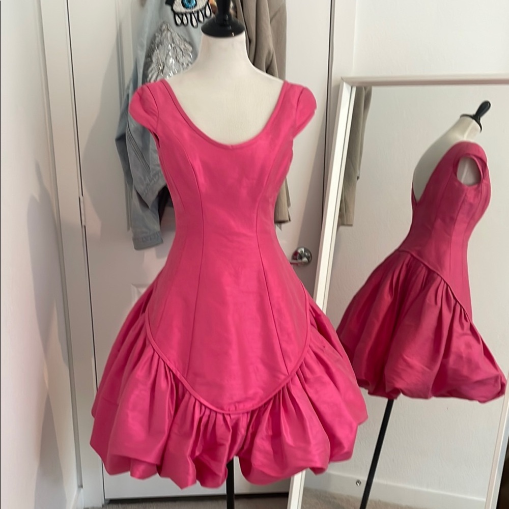 Vintage Betsey Johnson Barbie Pink Swan Skirt Cocktail Dress